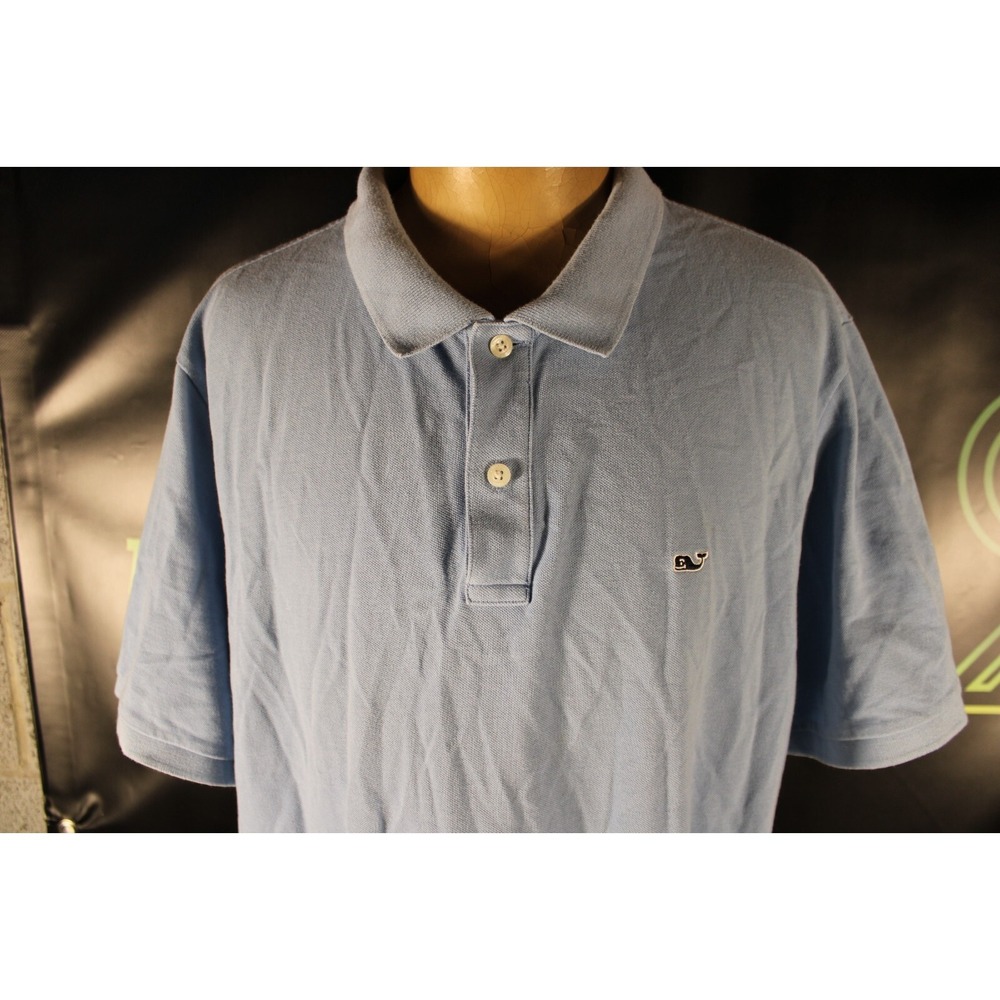 Vineyard Vines Cotton Polyester Polo Shirt Size XL Baby Blue